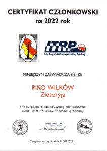 Certyfikat członka ITRP na rok 2022